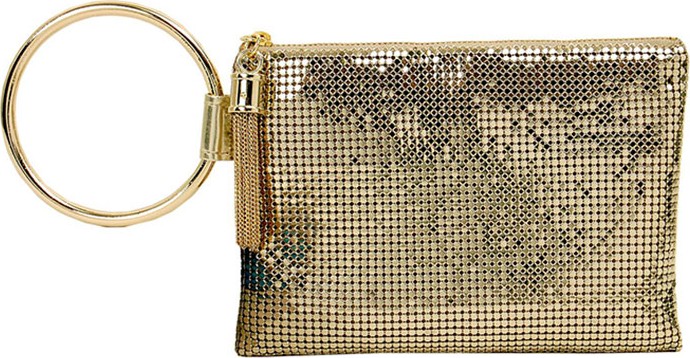 Whiting & Davis Chain Tassel Clutch Bag