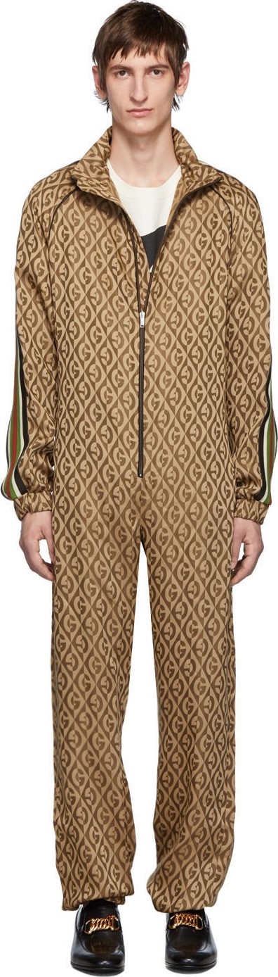 Gucci Brown G Rhombus Jumpsuit