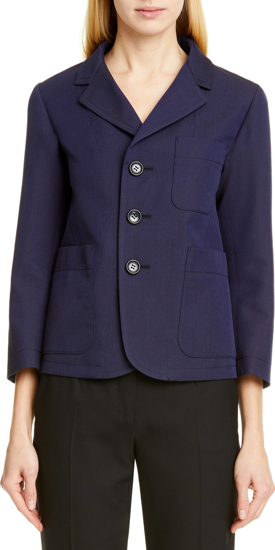 Tricot Comme des Garçons Gabardine Blazer with Print Lining