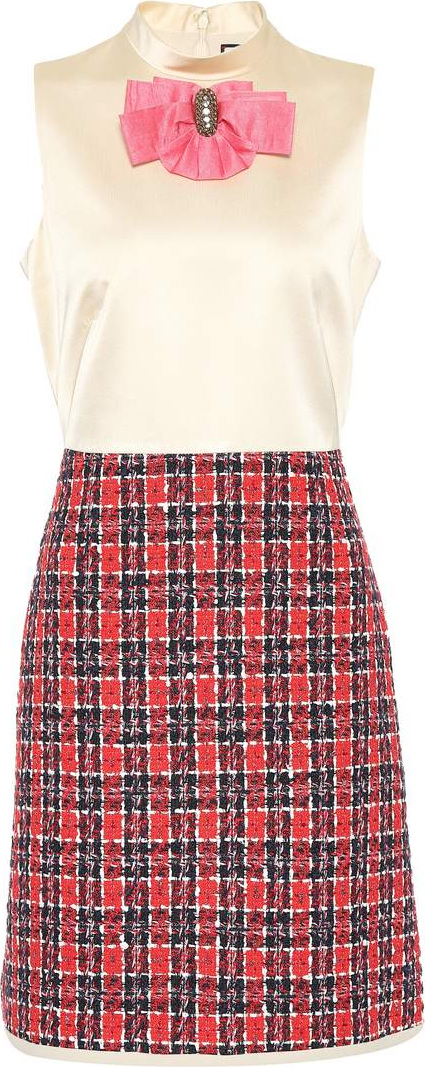 Gucci Satin and tweed dress