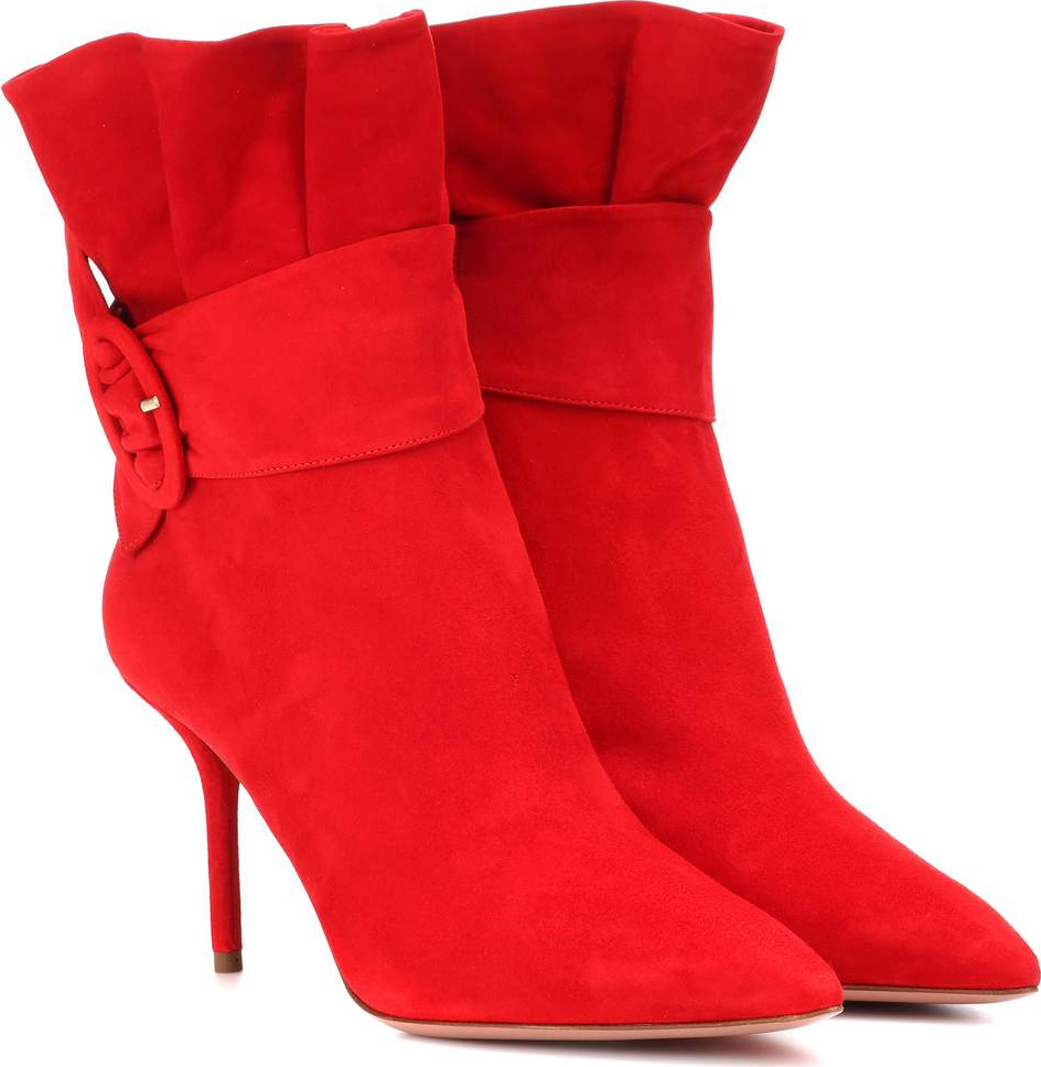Aquazzura Palace 85 suede ankle boots