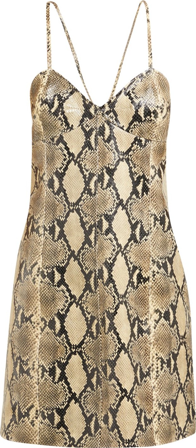 Gucci Snake-effect leather mini slip dress
