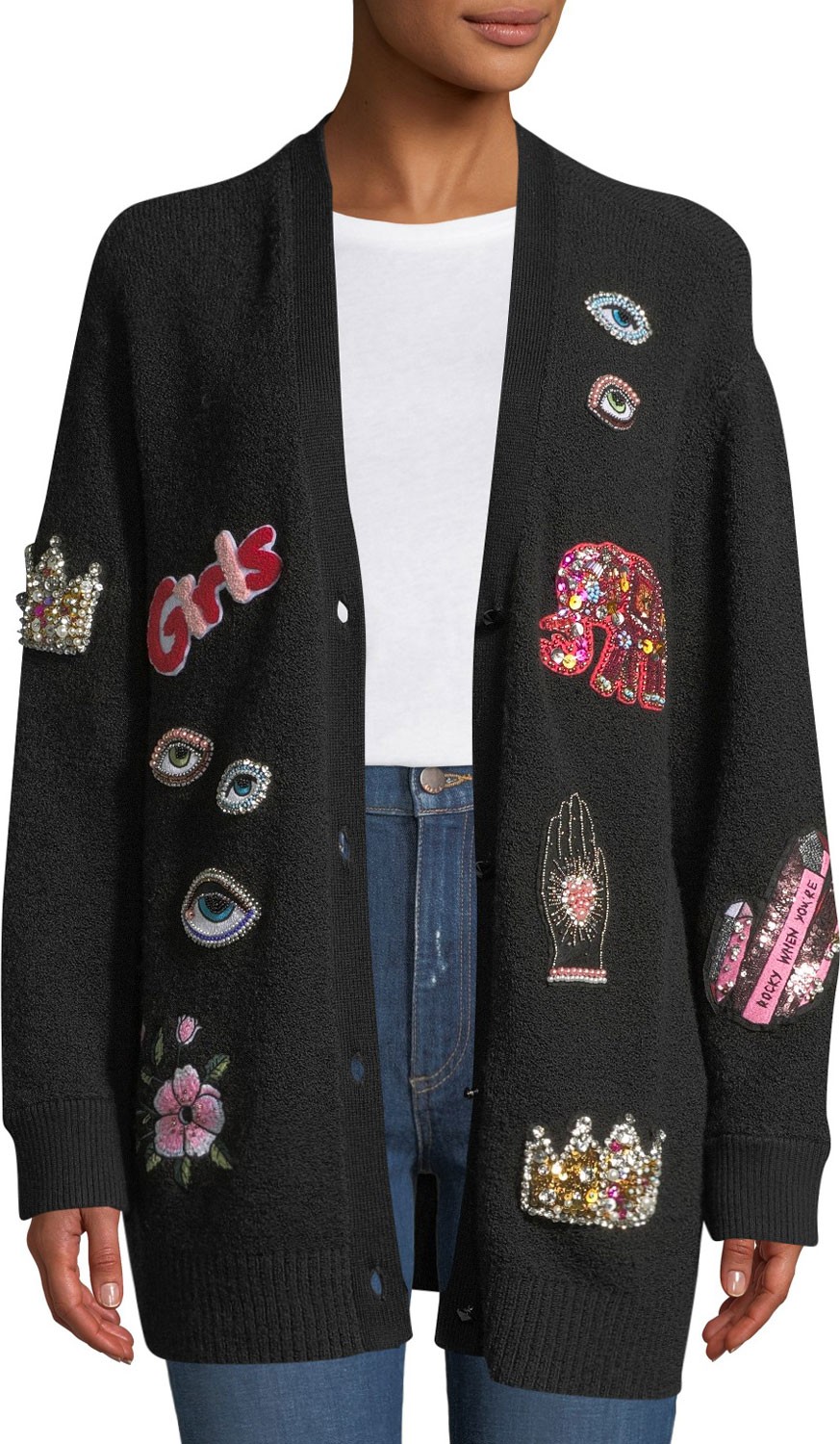 Alice + Olivia Bradford Embellished Grandpa Cardigan