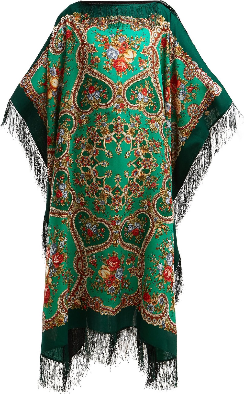 Vetements Floral-print wool scarf midi dress