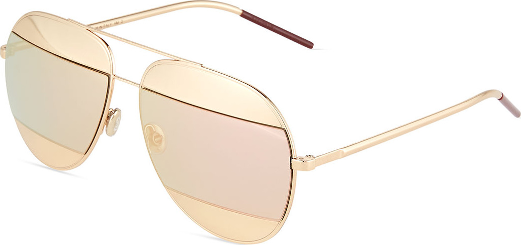 Dior DiorSplit Two-Tone Metallic Aviator Sunglasses