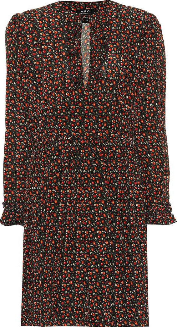 A.P.C. Floral-printed silk minidress