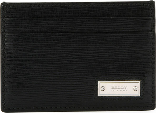 Bally Men's Bhar Leather Card Case, Black