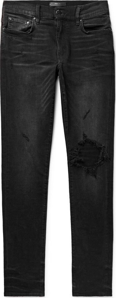 Amiri Skinny-Fit Distressed Stretch-Denim Jeans