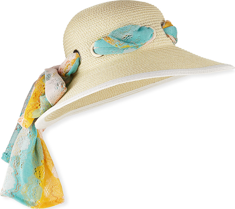 Missoni Sun Hat with Scarf Detail