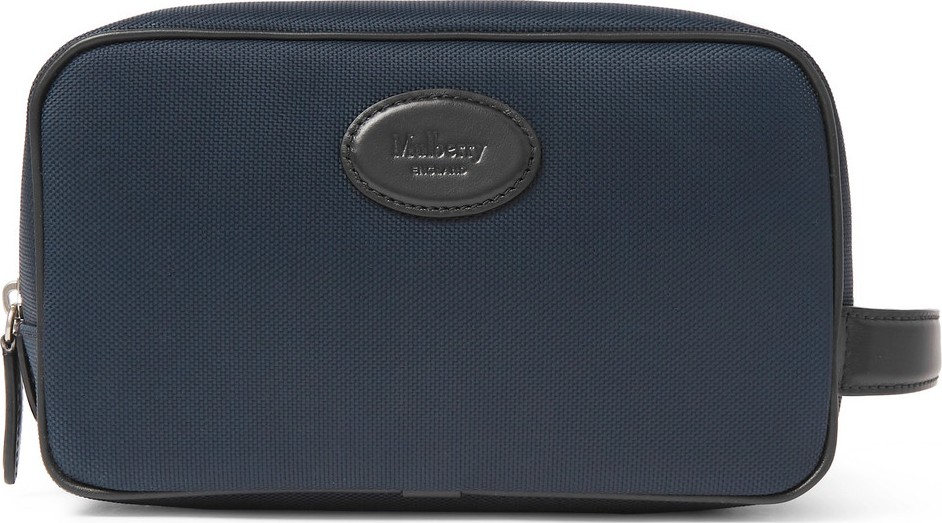 Mulberry Leather-Trimmed Nylon Wash Bag