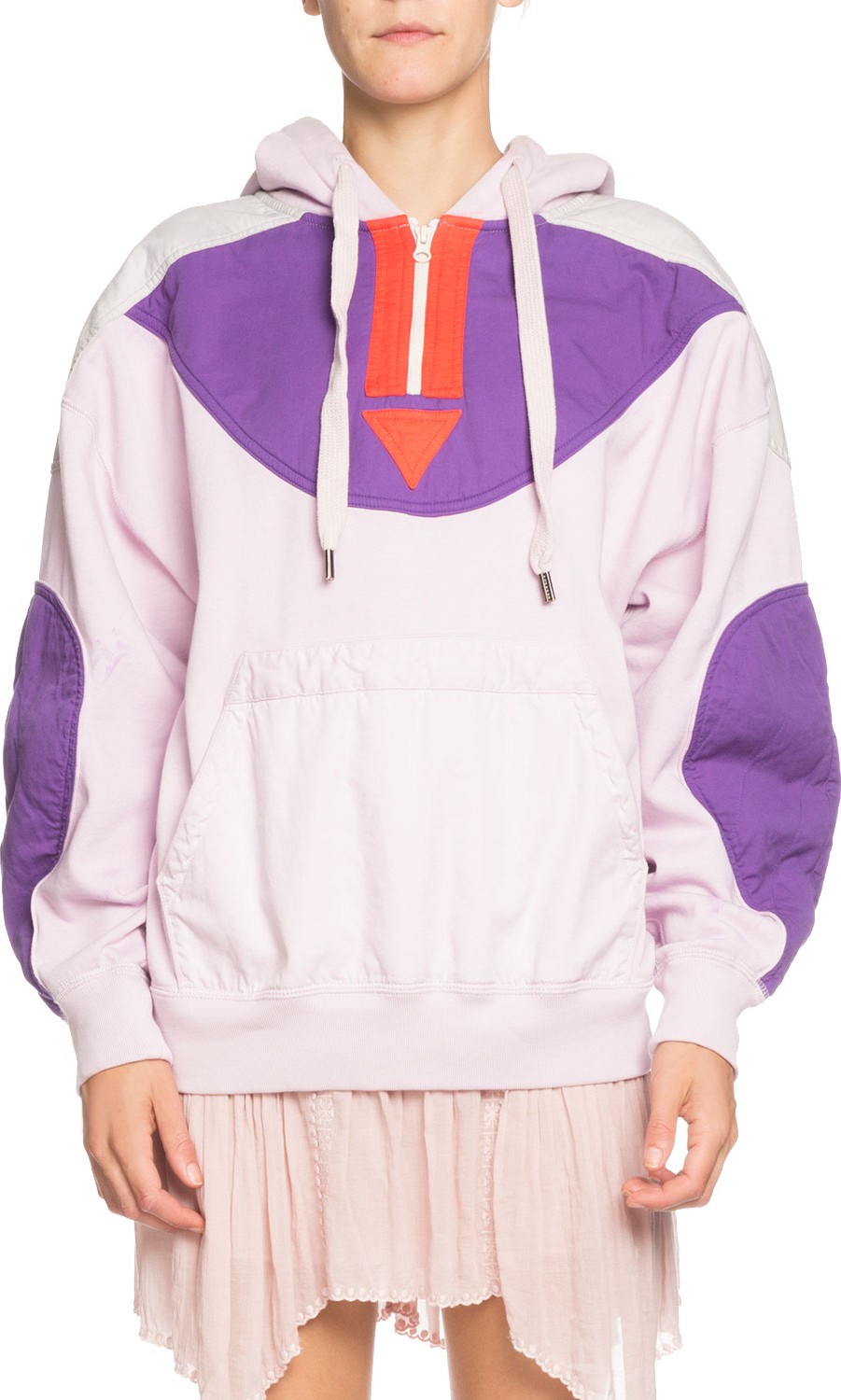 Isabel Marant Etoile Nansel Quilted Pullover Quarter-Zip Hoodie