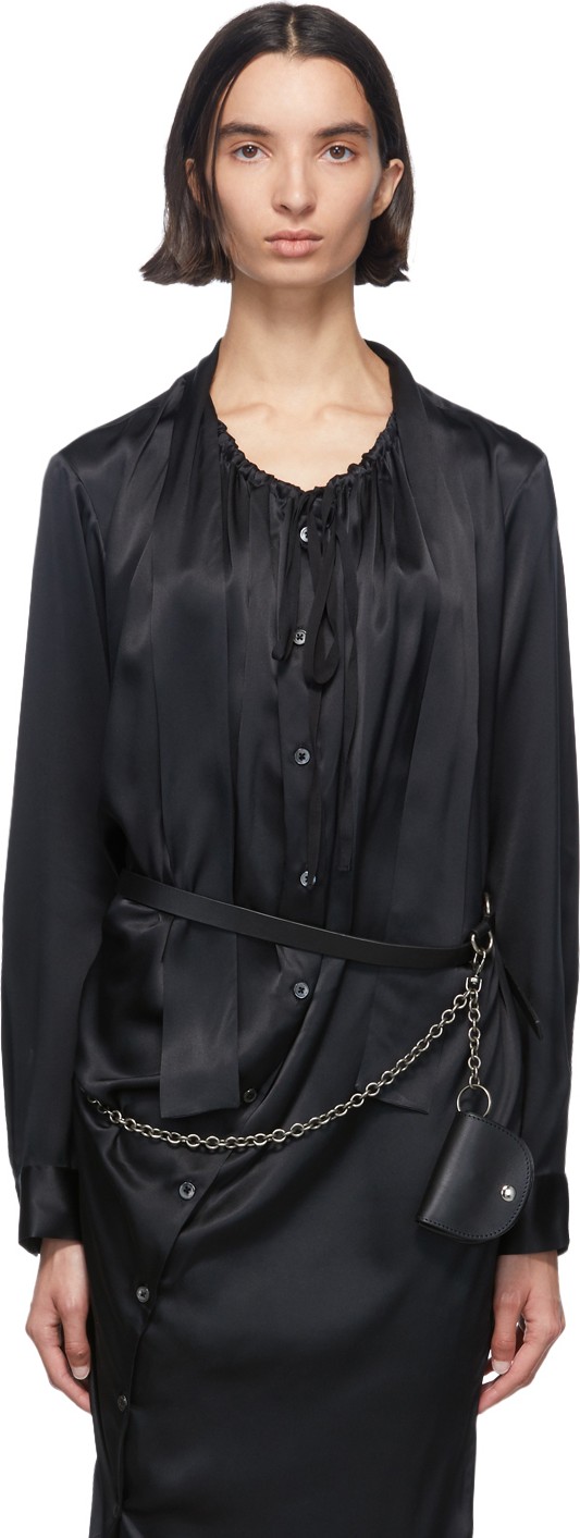Ann Demeulemeester Black Chain Wallet Belt