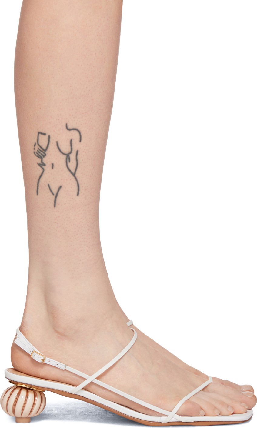 Jacquemus White 'Les Sandales Manosque' Heeled Sandals