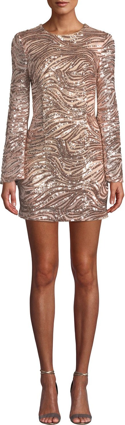 Ryse Drew Sequined Bell-Sleeve Cocktail Dress