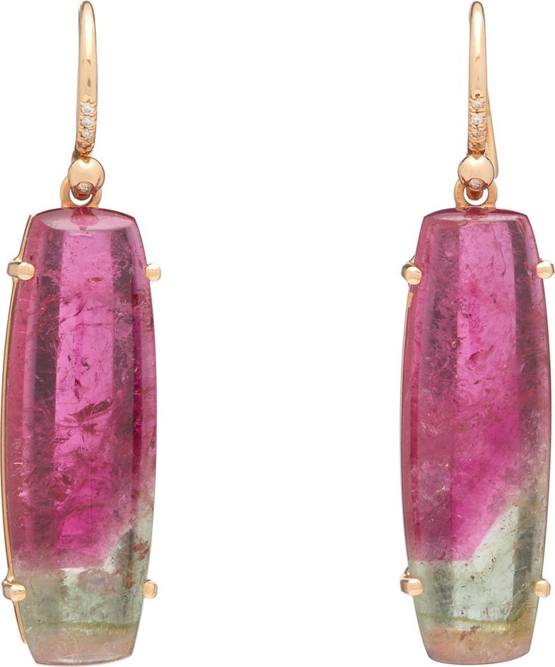 Irene Neuwirth Watermelon tourmaline & 18kt gold earrings