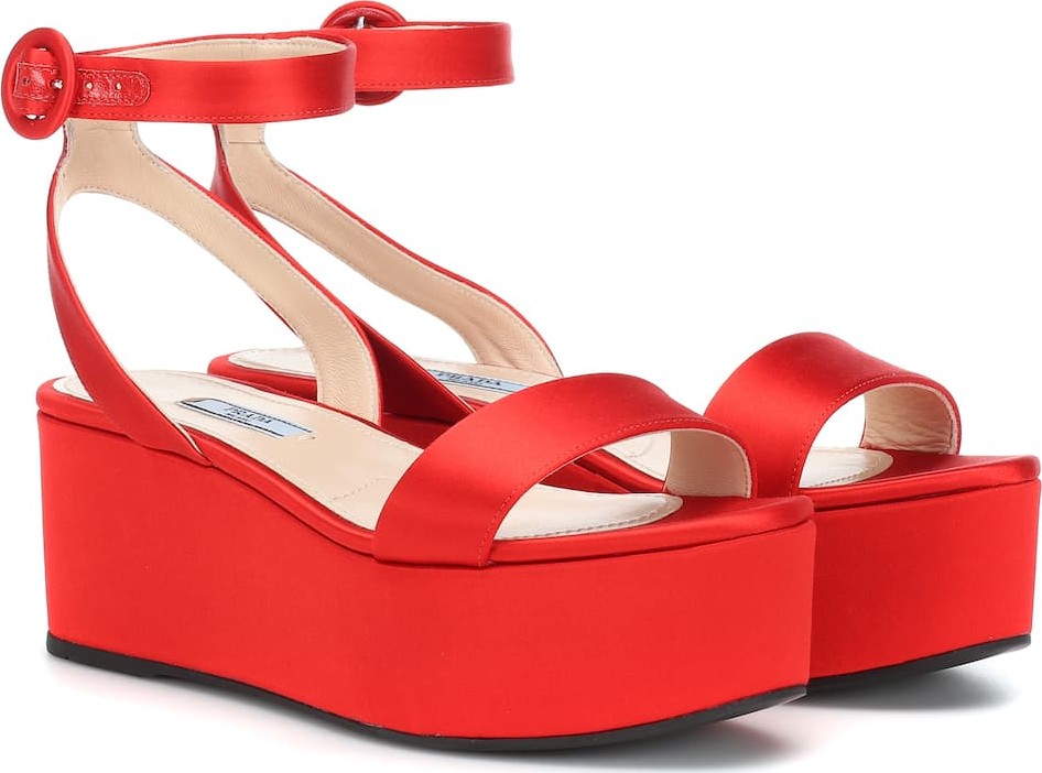 Prada Satin platform sandals
