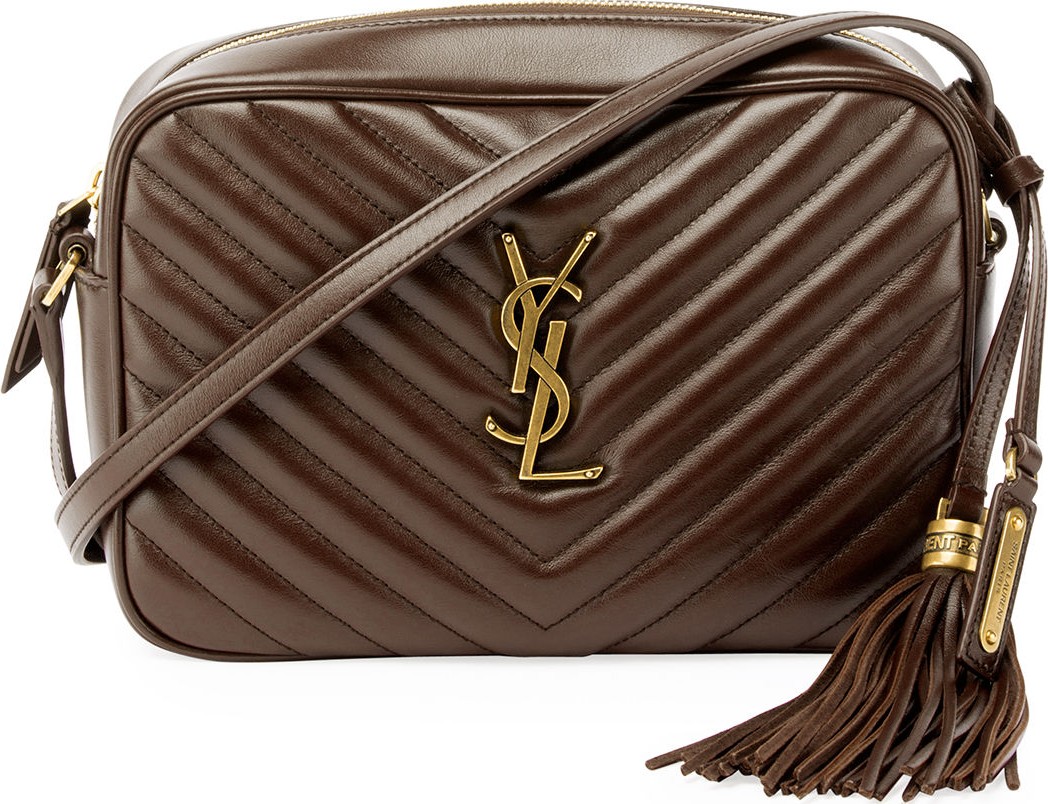Saint Laurent Loulou Monogram YSL Medium Chevron Quilted Leather Camera Shoulder Bag