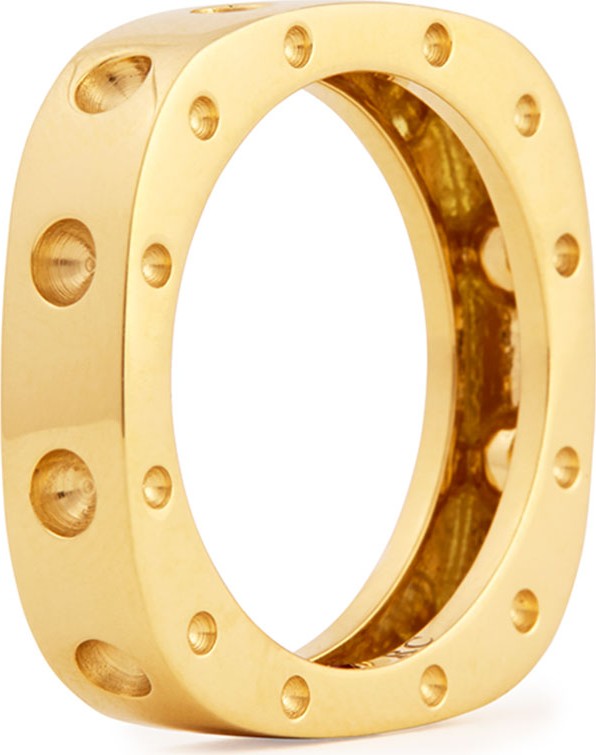 Roberto Coin 18k Pois Moi Single Row Square Band Ring, Yellow Gold, Size 7.5