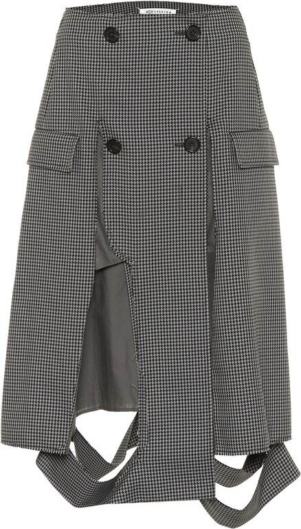 Maison Margiela Deconstructed houndstooth midi skirt