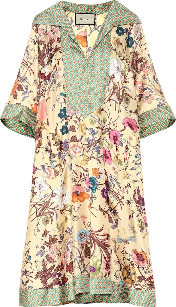 Gucci Floral silk-twill kaftan