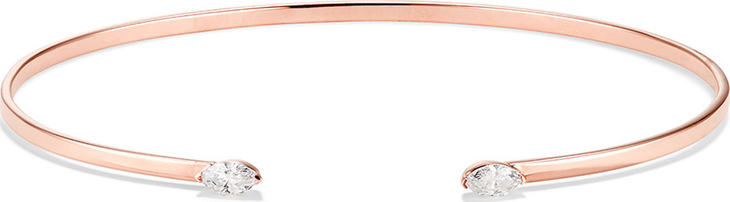 Lana Echo 14k Gold Diamond Marquise Kick Cuff Bracelet