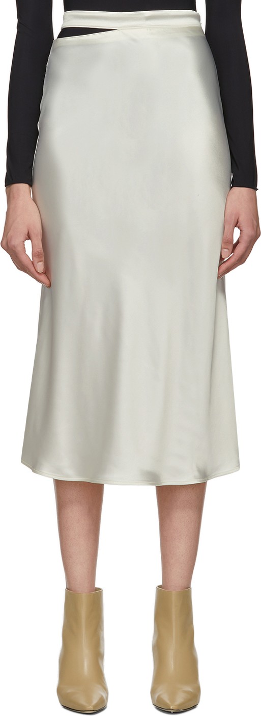 Gauge81 Off-White Satin Skirt