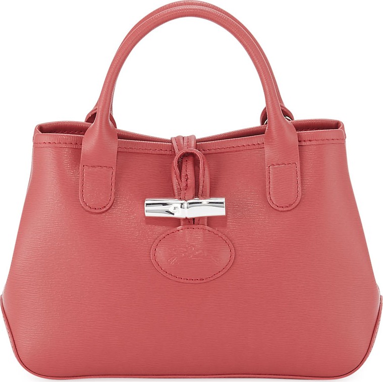Longchamp Roseau Mini Grain Leather Top-Handle Crossbody Bag