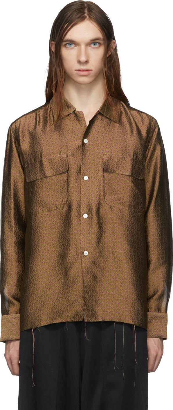 Needles Brown Paisley Cut-Off Classic Shirt