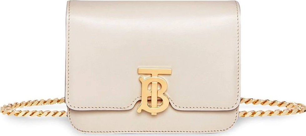 Burberry London England Leather Belted TB Bag