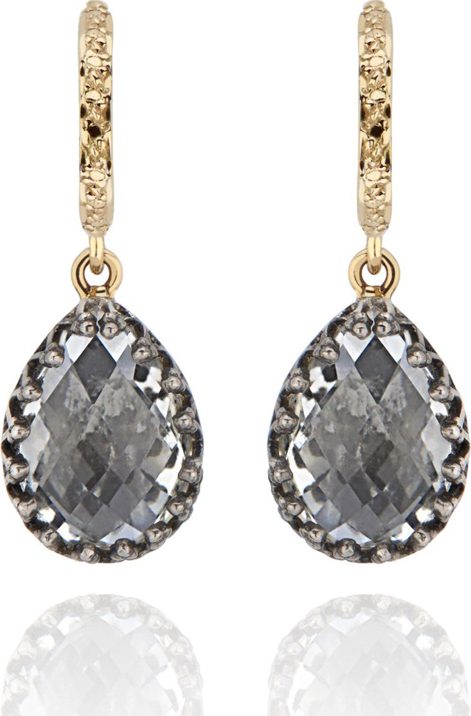 Larkspur & Hawk Lady Jane Small Pear Drop Huggie Earrings, Dove