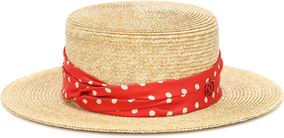 Maison Michel Kiki polka-dot straw hat