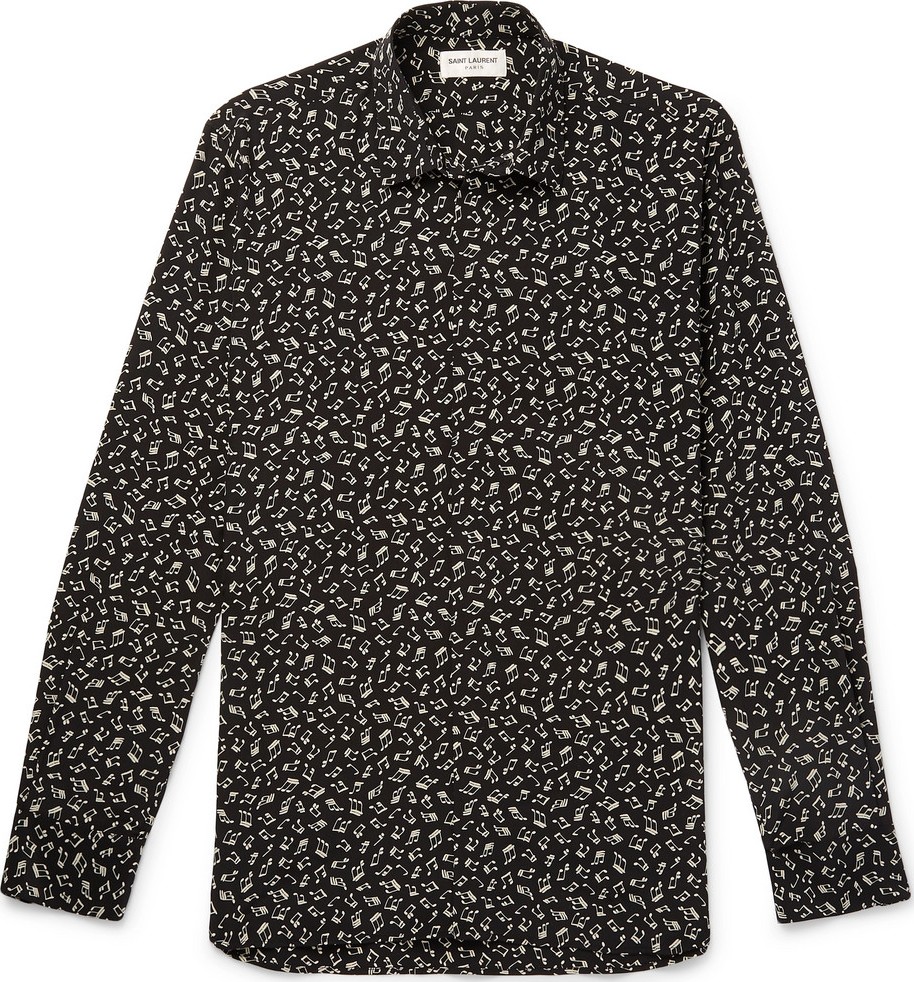 Saint Laurent Printed Silk Crepe De Chine Shirt