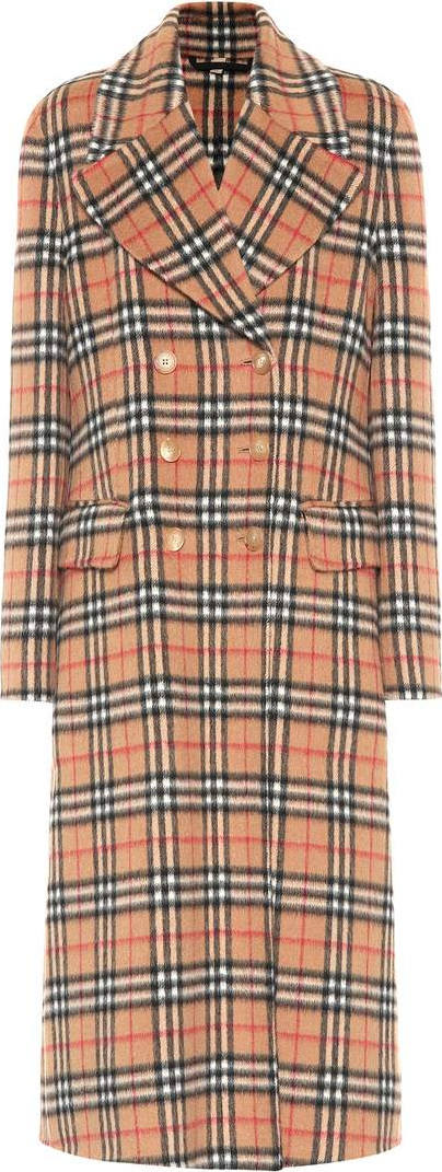 Burberry London England Vintage Check wool trench coat