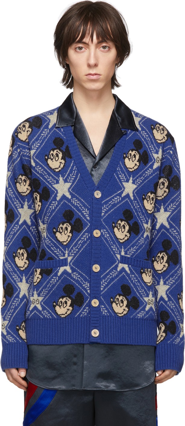 Gucci Blue Wool Disney Edition Cardigan