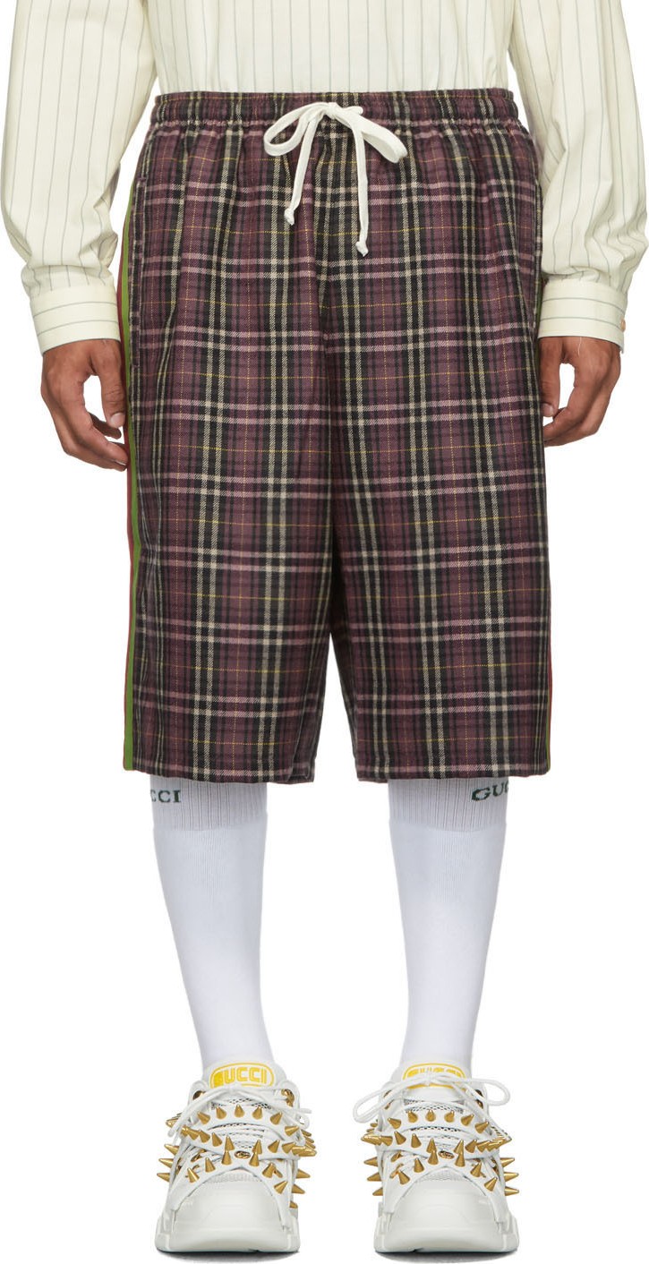 Gucci Purple & Black Fancy Tartan Shorts