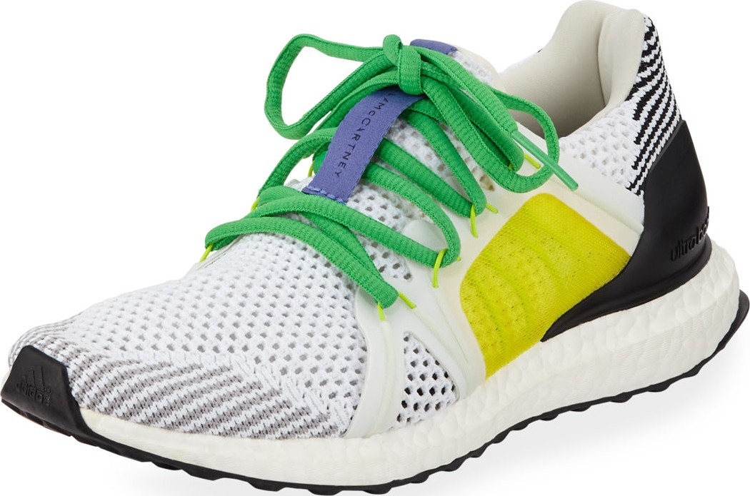 Adidas By Stella McCartney UltraBoost Colorblock Knit Sneakers, White/Yellow