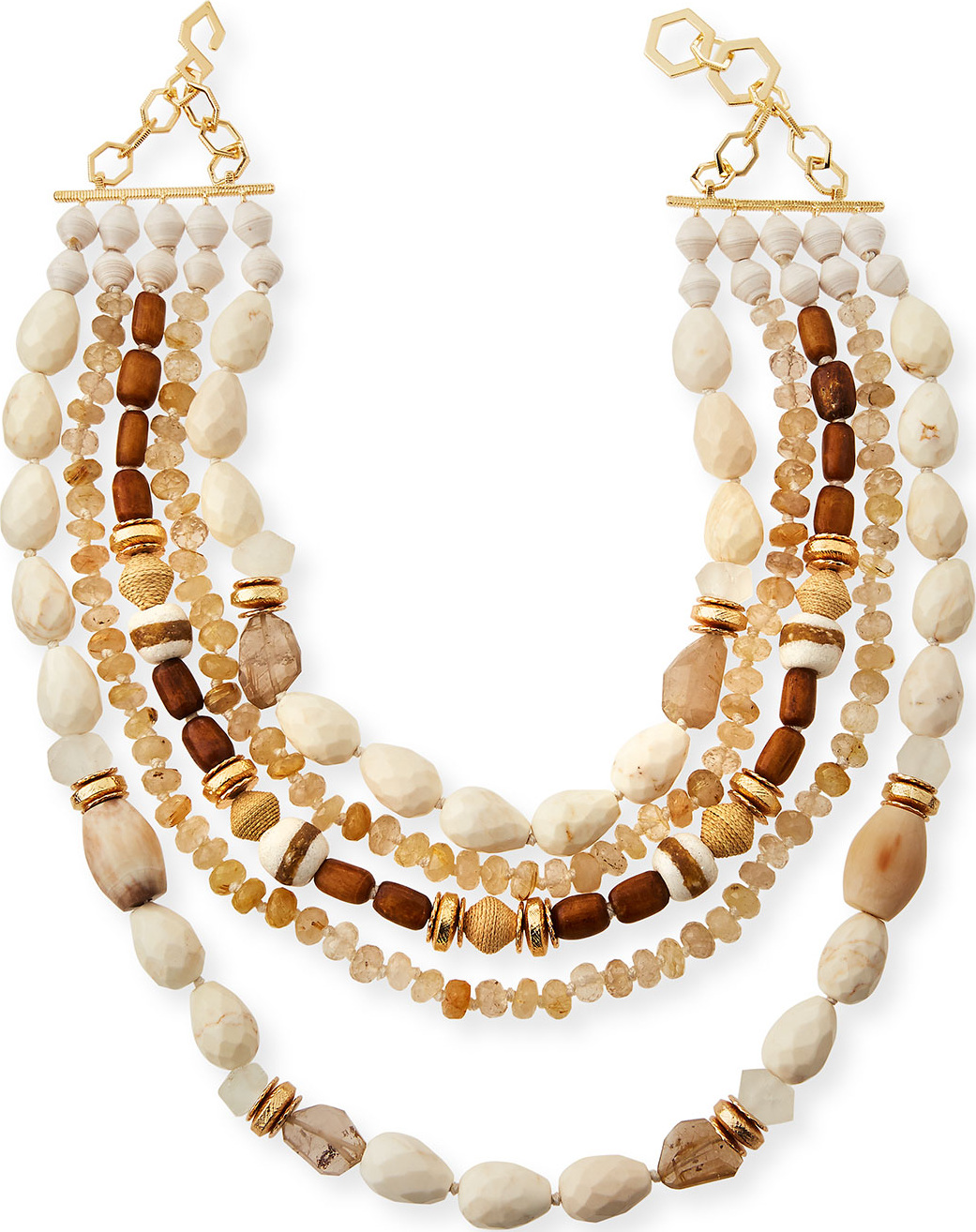Akola Five-Strand Beaded Statement Necklace