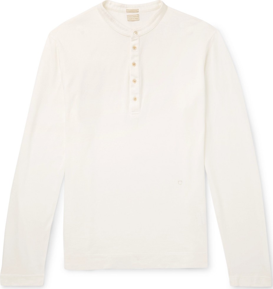 Massimo Alba Cotton and Cashmere-Blend Henley T-Shirt