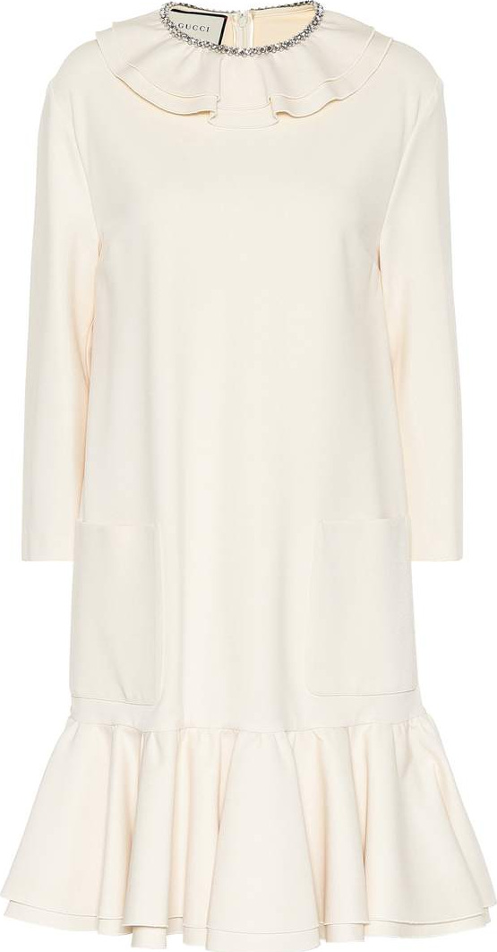 Gucci Frilled crêpe minidress