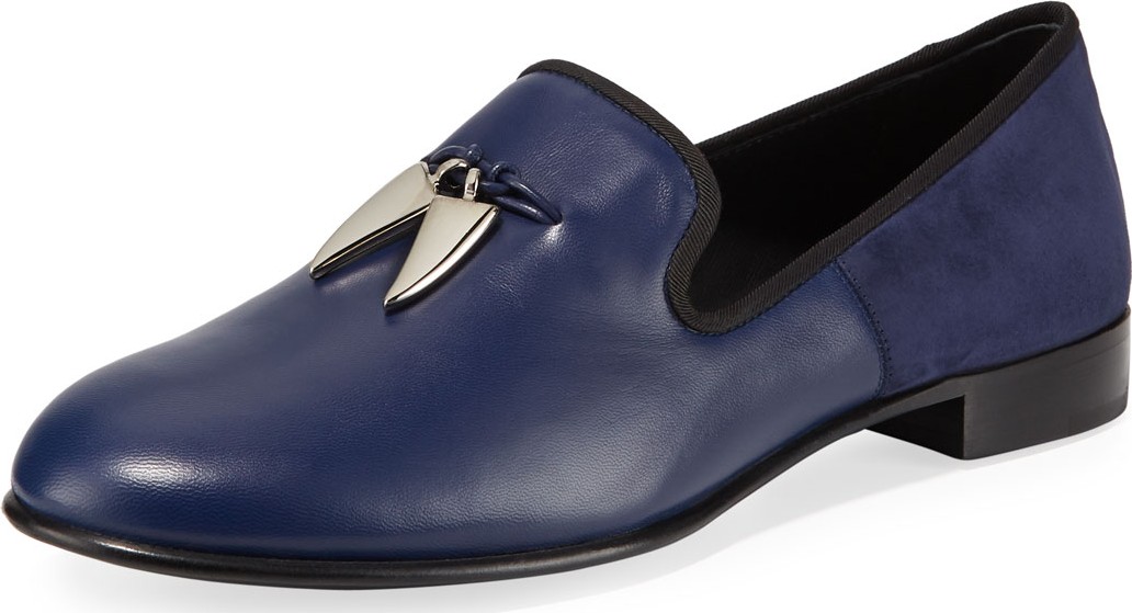 Giuseppe Zanotti Men's Shark Tooth Leather Loafers