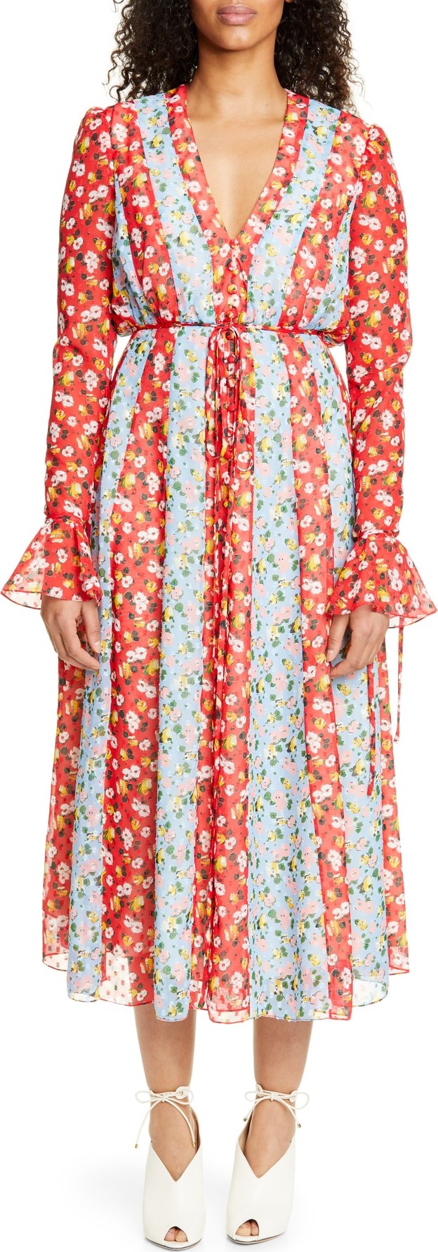 Carolina Herrera Long Sleeve Midi Dress