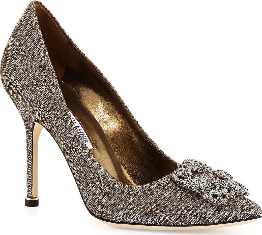 Manolo Blahnik Hangisi Printed Fabric 105mm Pump