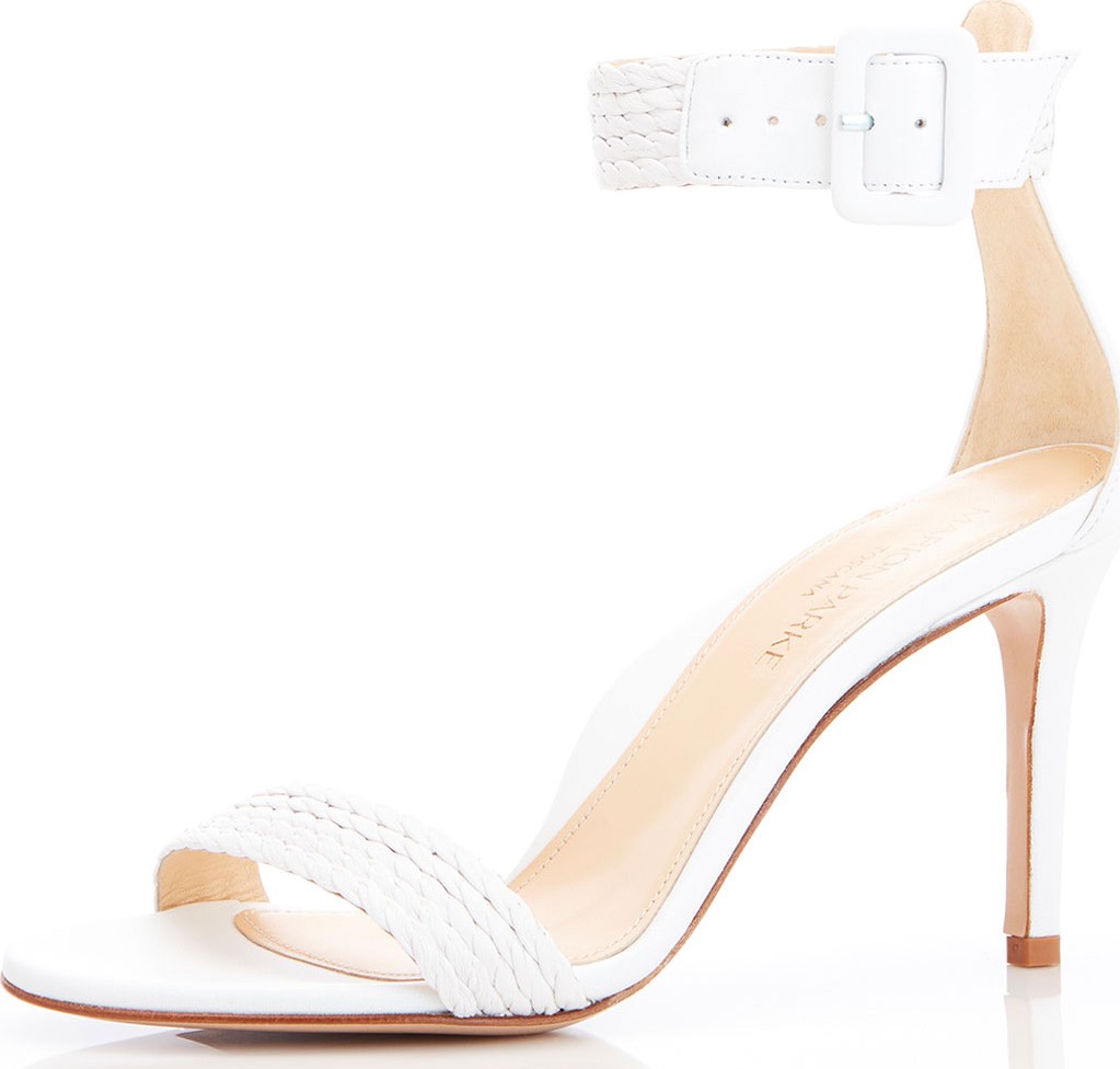 Marion Parke Florence Braided Leather Ankle-Strap Sandals