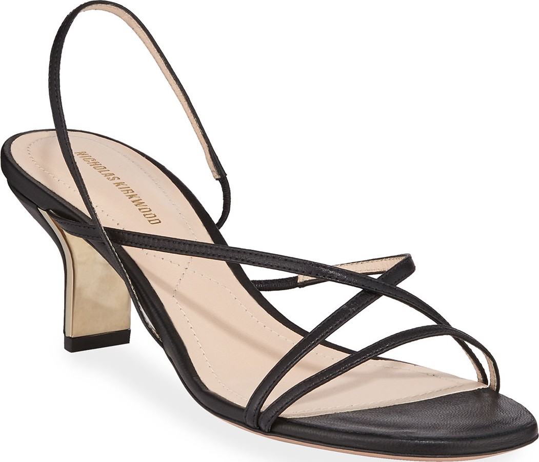Nicholas Kirkwood 60mm Leeloo Strappy Leather Sandals