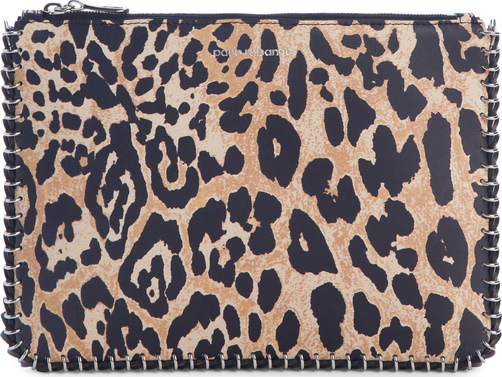 Paco Rabanne Leopard Print Calfskin Leather Crossbody Bag