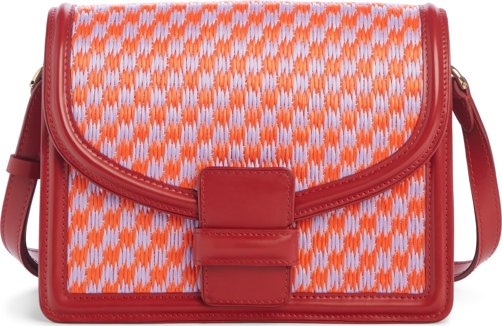 Dries Van Noten Woven Raffia & Leather Crossbody Bag