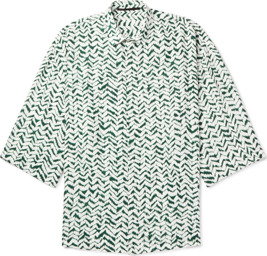 Haider Ackermann Oversized Printed Voile Shirt