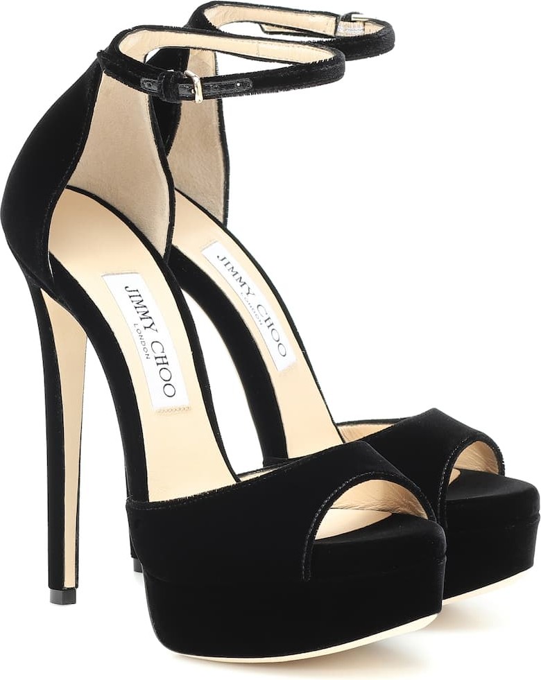 Jimmy Choo Max 150 velvet sandals