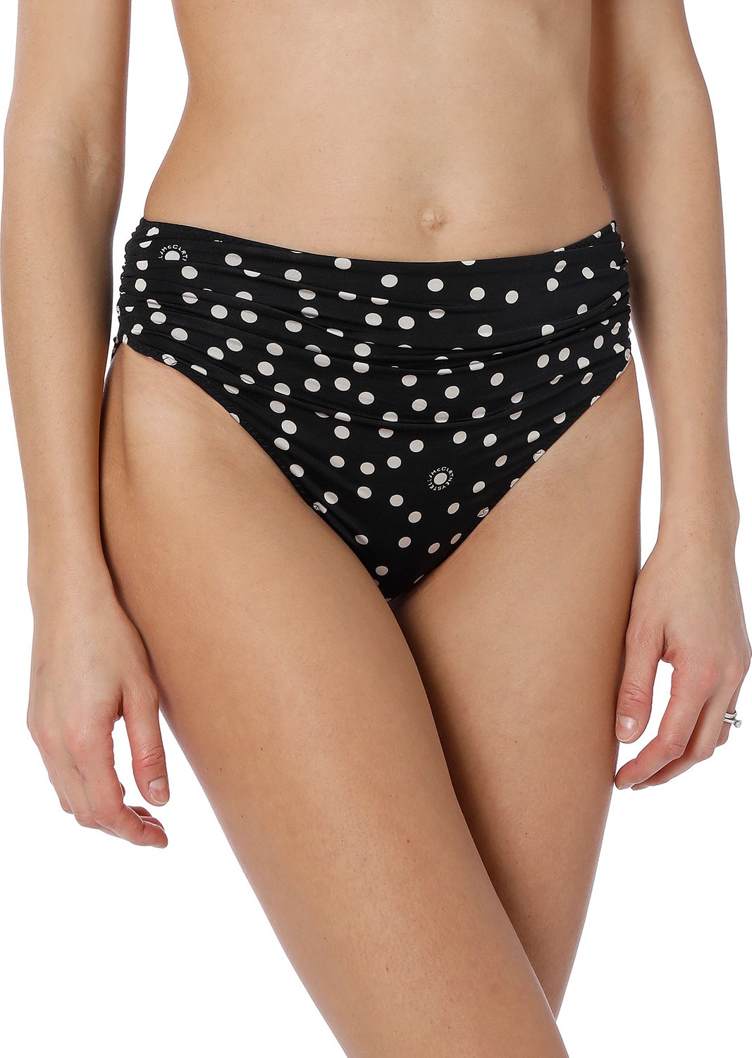 Stella McCartney Draped Polka Dot High-Waist Bikini Bottom