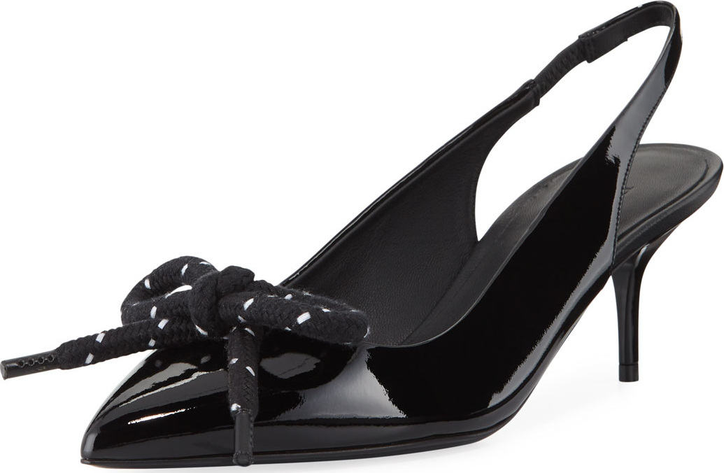 Burberry London England Rope-Bow Slingback Patent Pump